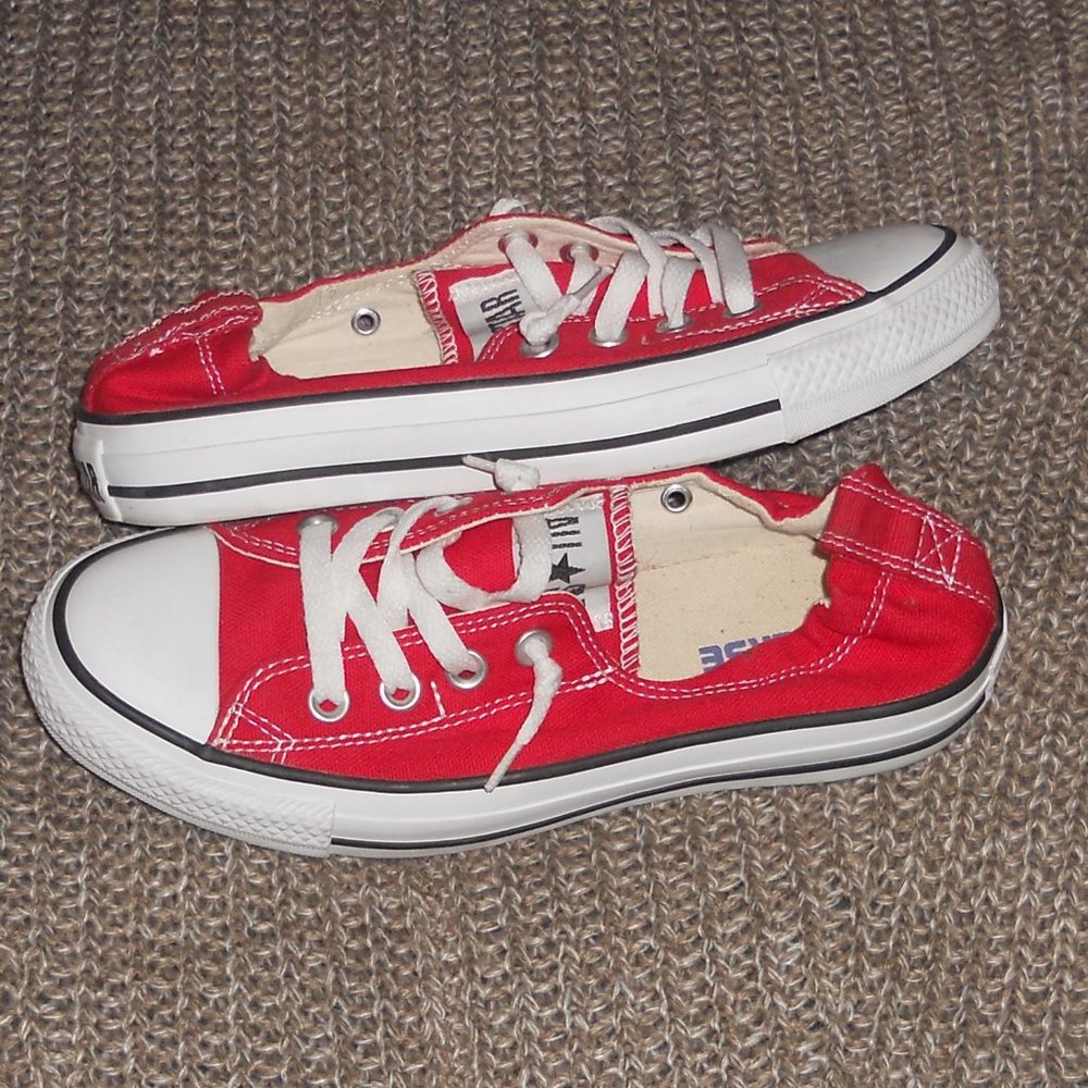 Converse Red and White Women's Sneakers - Picture 7 of 14